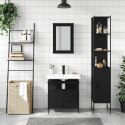 VidaXL 3-cz zestaw mebli łazienkowych, czarny, materiał drewnopochodny