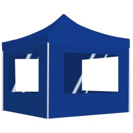VidaXL Namiot imprezowy ze ściankami, aluminium, 2x2 m, niebieski