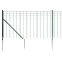 VidaXL Ogrodzenie z siatki, z kotwami, zielone, 0,8x10 m