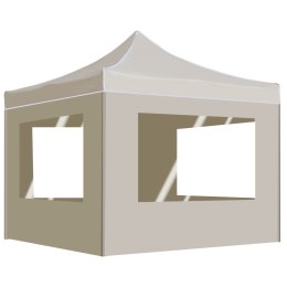 VidaXL Namiot imprezowy ze ściankami, aluminium, 2x2 m, kremowy