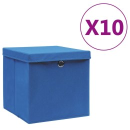 VidaXL Pudełka z pokrywami, 10 szt., 28x28x28 cm, niebieskie