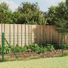 VidaXL Ogrodzenie z siatki, z kotwami, zielone, 0,8x10 m