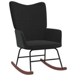 VidaXL Fotel bujany, czarny, aksamit i PVC