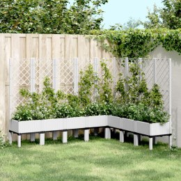VidaXL Donica ogrodowa z kratką, biała, 200x160x142 cm, PP