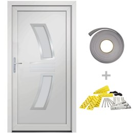 VidaXL Drzwi wejściowe, białe, 108x200 cm, PVC