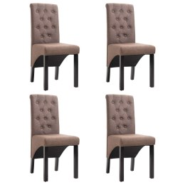 VidaXL Krzesła stołowe, 4 szt., brązowe, obite tkaniną