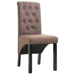 VidaXL Krzesła stołowe, 4 szt., brązowe, obite tkaniną