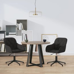 VidaXL Obrotowe krzesła stołowe, 2 szt., czarne, aksamitne