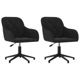 VidaXL Obrotowe krzesła stołowe, 2 szt., czarne, aksamitne