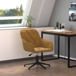 VidaXL Obrotowe krzesło biurowe, brązowe, tapicerowane aksamitem