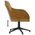VidaXL Obrotowe krzesło biurowe, brązowe, tapicerowane aksamitem