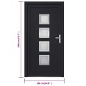 VidaXL Drzwi wejściowe, antracytowe, 88x200 cm, PVC