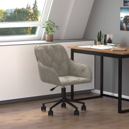VidaXL Obrotowe krzesło biurowe, jasnoszare, tapicerowane aksamitem