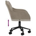 VidaXL Obrotowe krzesło biurowe, jasnoszare, tapicerowane aksamitem