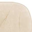 VidaXL Obrotowe krzesło biurowe, kremowe, tapicerowane aksamitem