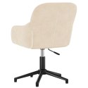 VidaXL Obrotowe krzesła stołowe, 2 szt., kremowe, aksamitne