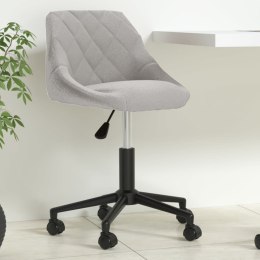 VidaXL Obrotowe krzesło biurowe, jasnoszare, obite aksamitem