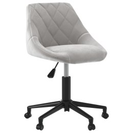 VidaXL Obrotowe krzesło biurowe, jasnoszare, obite aksamitem
