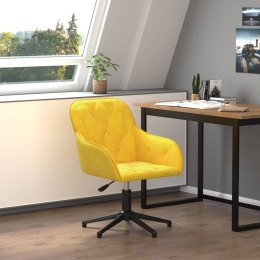 VidaXL Obrotowe krzesło biurowe, żółte, tapicerowane aksamitem