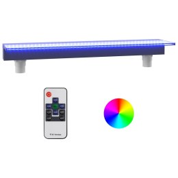 VidaXL Wylewka do wodospadu z oświetleniem RGB LED, akrylowa, 90 cm