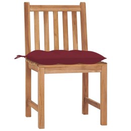 VidaXL Krzesła ogrodowe z poduszkami, 2 szt., lite drewno tekowe