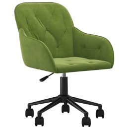 VidaXL Obrotowe krzesło biurowe, jasnozielone, obite aksamitem