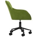 VidaXL Obrotowe krzesło biurowe, jasnozielone, obite aksamitem