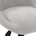VidaXL Obrotowe krzesło stołowe, jasnoszare, obite aksamitem