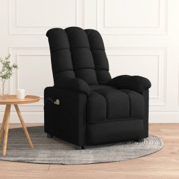 VidaXL Podnoszony fotel masujący, czarna, tkanina