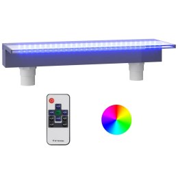 VidaXL Wylewka do wodospadu z oświetleniem RGB LED, akrylowa, 60 cm