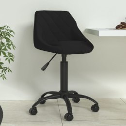VidaXL Krzesło stołowe, czarne, obite aksamitem