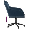 VidaXL Obrotowe krzesło biurowe, niebieskie, tapicerowane aksamitem