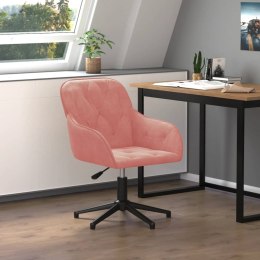 VidaXL Obrotowe krzesło biurowe, różowe, tapicerowane aksamitem