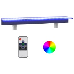 VidaXL Wylewka do wodospadu z oświetleniem RGB LED, akrylowa, 108 cm