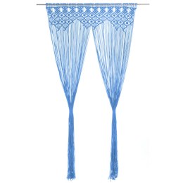 VidaXL Zasłona z makramy, niebieska, 140 x 240 cm, bawełna