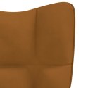 VidaXL Fotel bujany, brązowy, tapicerowany aksamitem