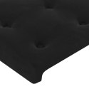 VidaXL Zagłówek do łóżka z LED, czarny, 160x5x78/88 cm, aksamit