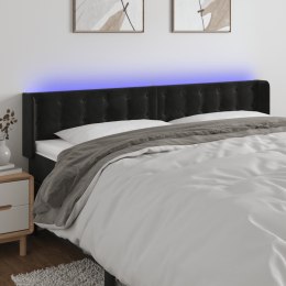VidaXL Zagłówek do łóżka z LED, czarny, 163x16x78/88 cm, aksamit