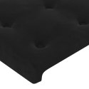 VidaXL Zagłówek do łóżka z LED, czarny, 163x16x78/88 cm, aksamit
