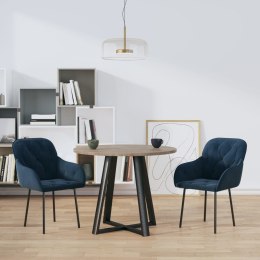 VidaXL Krzesła stołowe, 2 szt., niebieskie, aksamitne