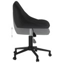 VidaXL Obrotowe krzesło stołowe, czarne, tapicerowane aksamitem