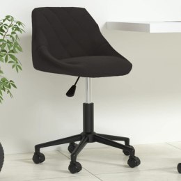 VidaXL Obrotowe krzesło biurowe, czarne, obite aksamitem