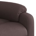 VidaXL Podnoszony fotel rozkładany, ciemnobrązowy, obity tkaniną