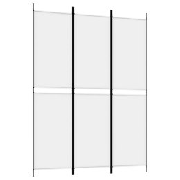 VidaXL Parawan 3-panelowy, biały,150x200 cm, tkanina