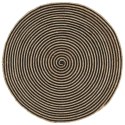 VidaXL Dywanik ręcznie wykonany z juty, spiralny wzór, czarny, 90 cm