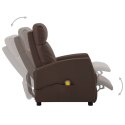 VidaXL Fotel masujący, brązowy, sztuczna skóra