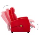 VidaXL Fotel masujący, czerwony, tapicerowany sztuczną skórą