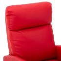 VidaXL Fotel masujący, czerwony, tapicerowany sztuczną skórą
