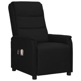 VidaXL Elektryczny fotel masujący, czarny, sztuczna skóra