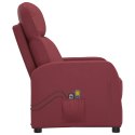 VidaXL Elektryczny fotel masujący, czerwone wino, sztuczna skóra